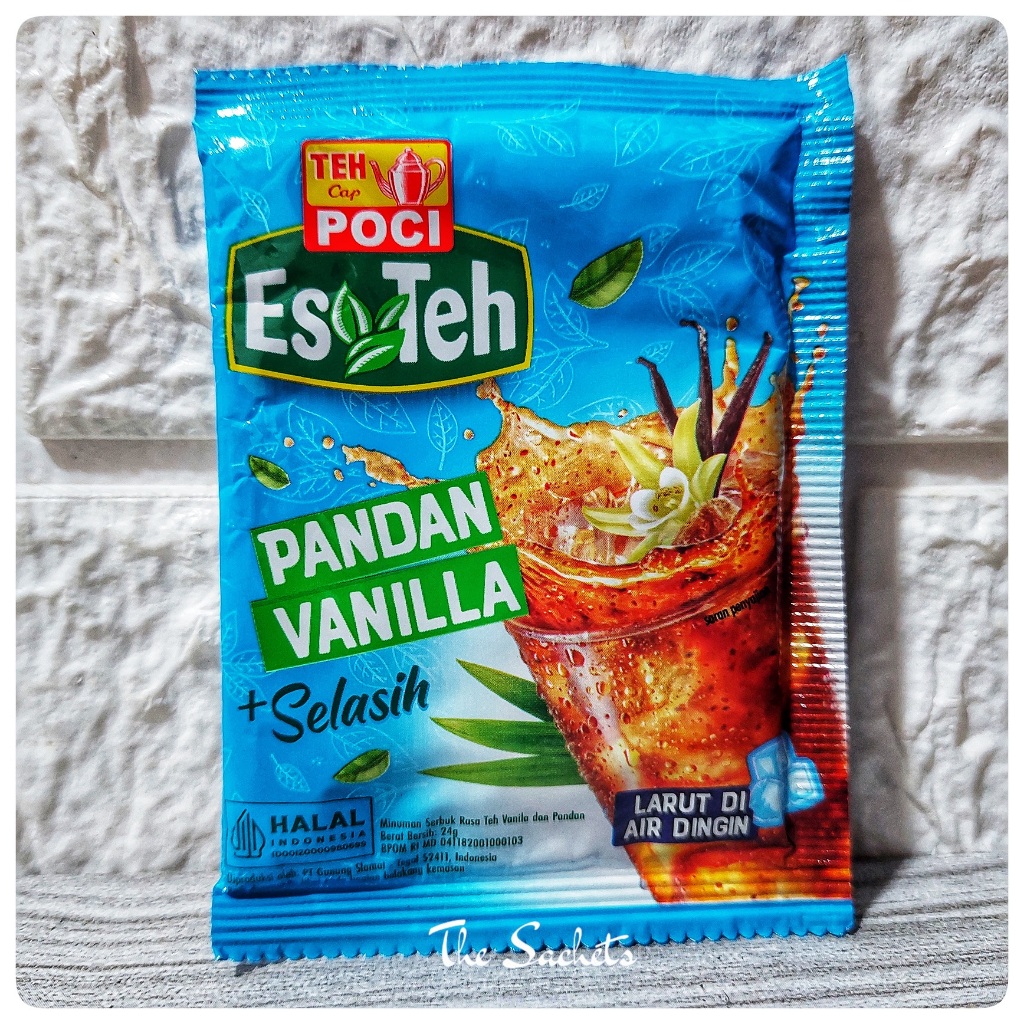 

Teh Poci Es Teh Pandan Vanilla Selasih Sachet