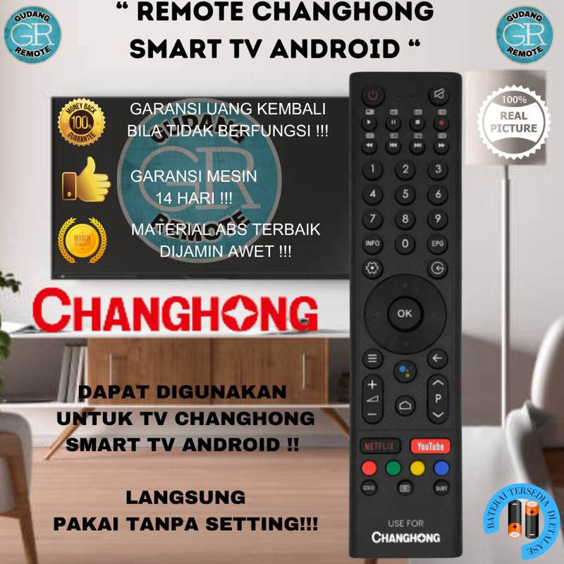 Remot Remote TV Changhong LCD LED Android Smart TV L32H7 L40H7 L32H4 U50H7 U55H7 L32K2 Infrared