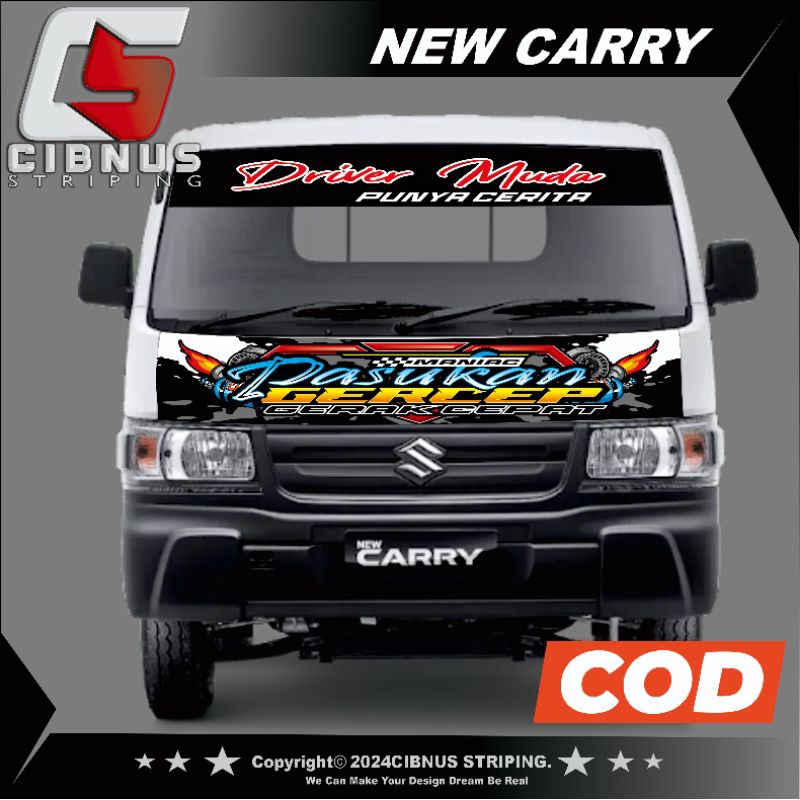 Decal Kabin Depan New Carry.Decal sticker Cabin mobil pickup