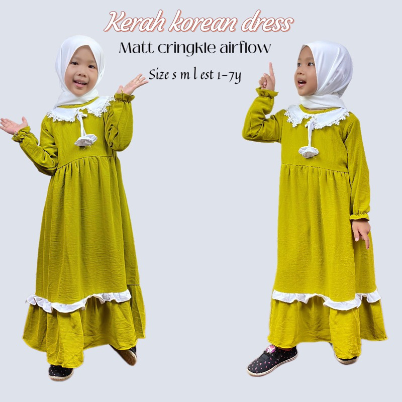 gamis anak perempuan crinkle