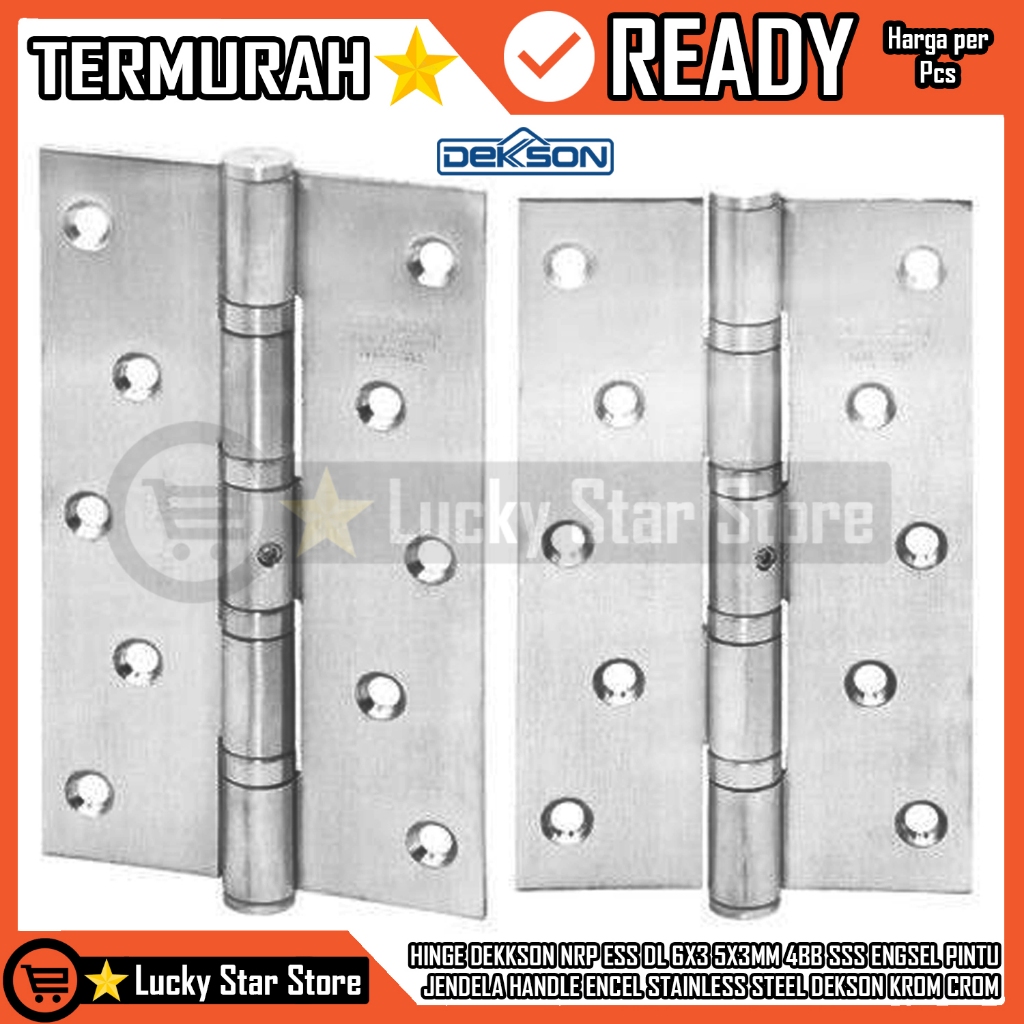 HINGE DEKKSON NRP ESS DL 6X3 5X3MM 4BB SSS ENGSEL PINTU JENDELA HANDLE ENCEL STAINLESS STEEL DEKSON 