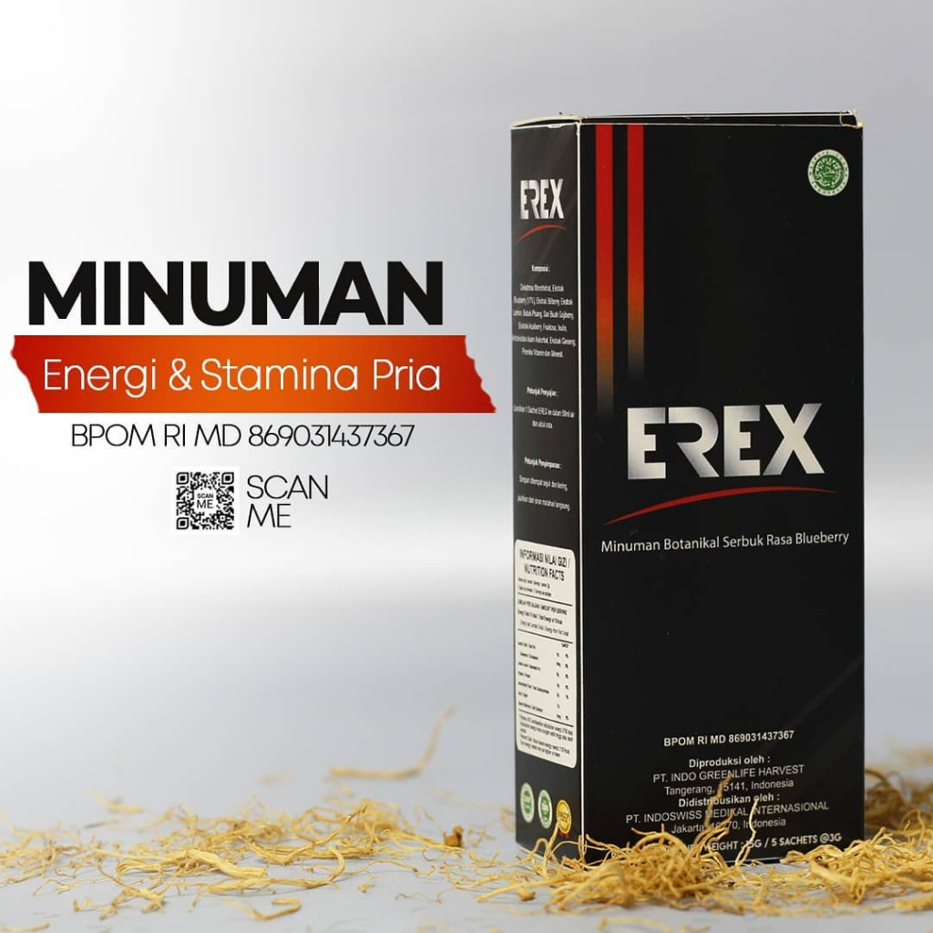 Erex Asli Original Bpom Minuman Botanical Stamina Pria Obat Herbal Kuat Tahan Lama