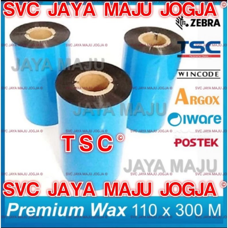 [ TSC ]  110 MM  X  300 M   PREMIUM  WAX - FACE  OUT  ||  CORE  1"  -  SINGLE CORE  ||  RIBBON BARCO