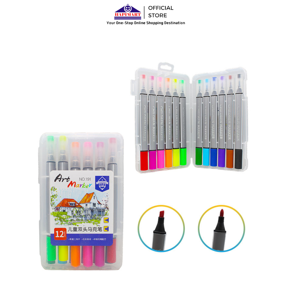 

Spidol Art Marker Dual Side Fine Art Marker 12 Color/12 Pcs Double Side Art Marker Colors