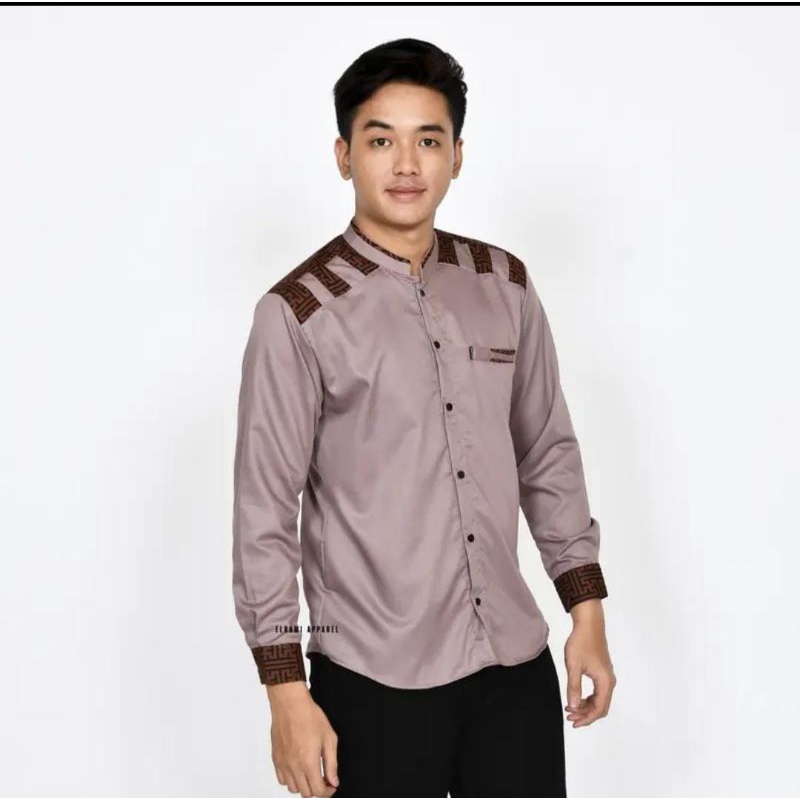 Baju Koko Elrumi Motif Batik Panser
