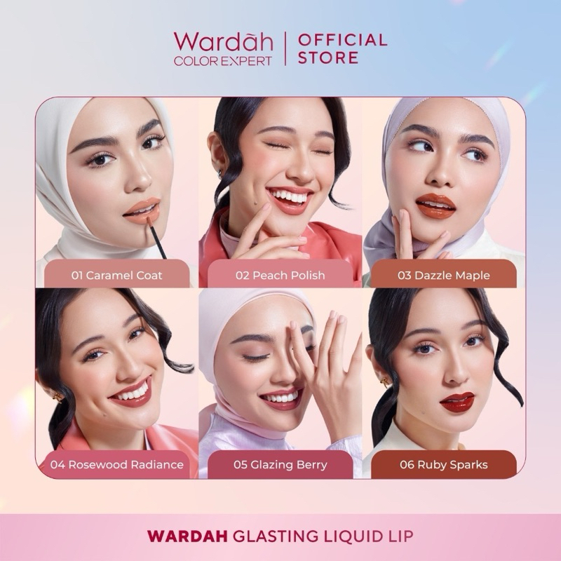 Wardah Glasting Liquid Lipstick Lipstik - Ringan, Tidak Lengket, Transferproof