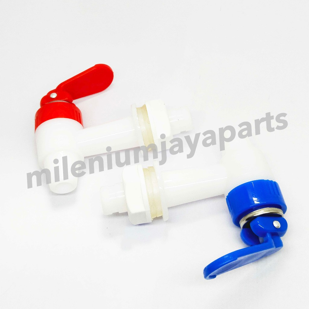 Kran Dispenser Air Tarik dan Pencet Drat Luar + 2 Seal - Cocok untuk Dispenser Miyako, Sharp Diamete