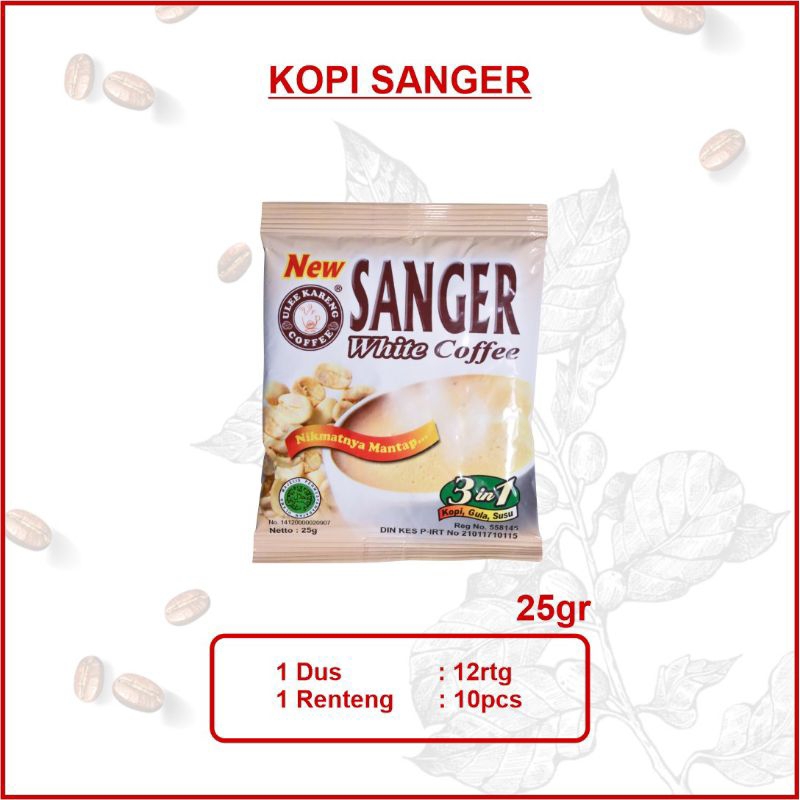 

sanger white cofee,kopi susu sachet 25 gr