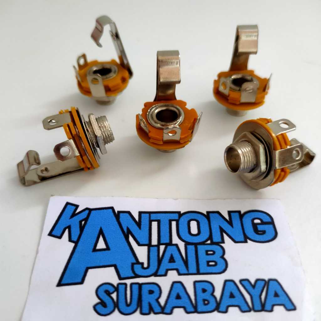 Soket Mono Body Female In Output Jack Gitar Bass Jek Input Out Amply Body Soket Akai 6.5mm Mono Besi