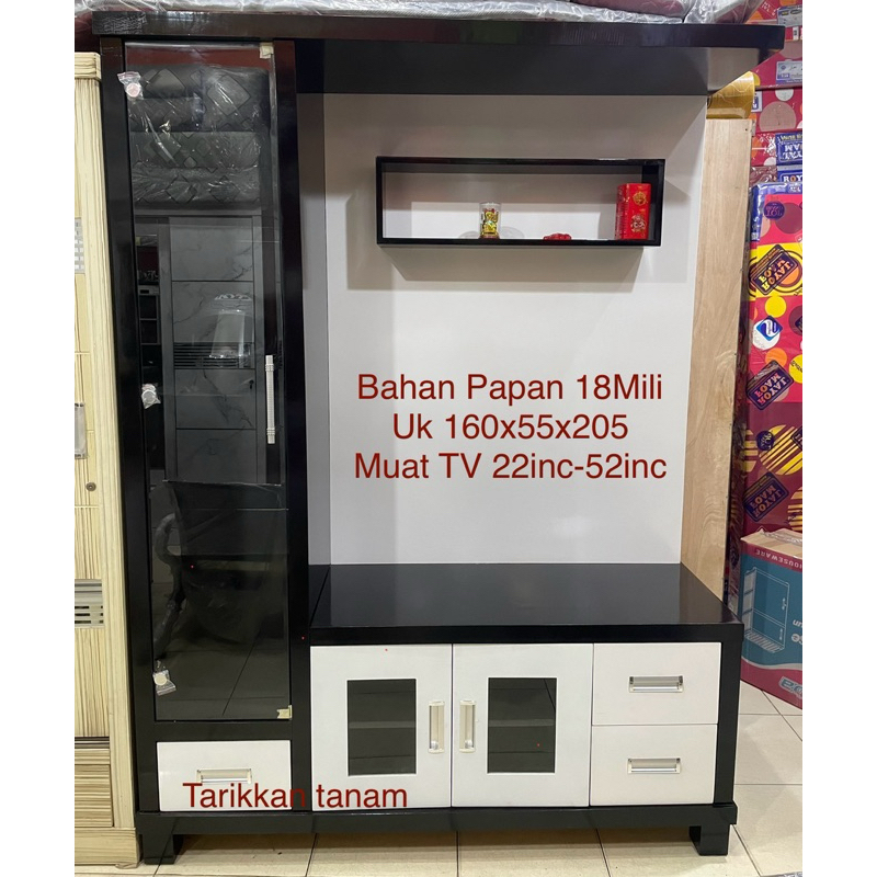 Bufet TV Panjangan Kristal/Bufet TV Tinggi Minimalis BAHAN PAPAN 18MILI CAT DUCO