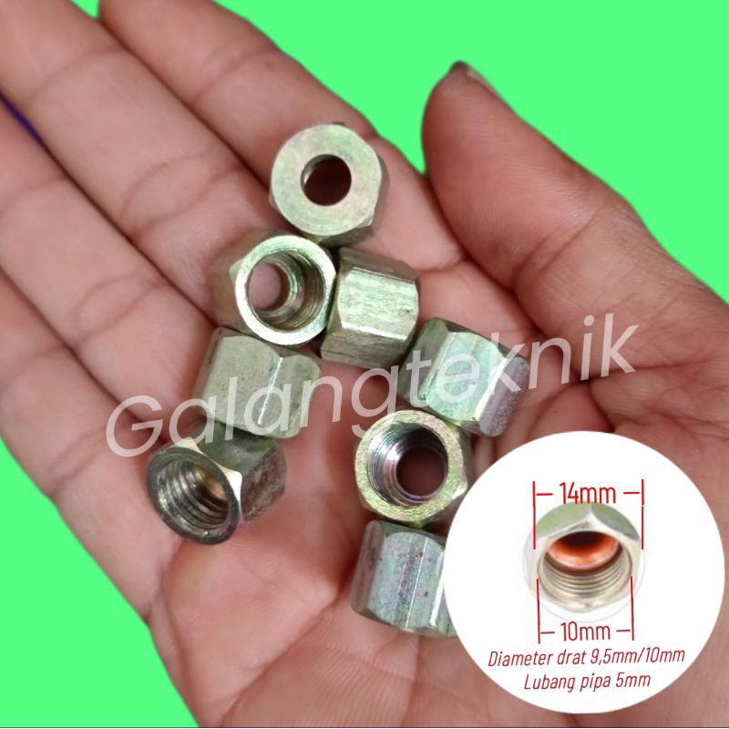 Mur nepel drat pipa elbo L tembaga kompresor angin/Nut dischart pipe compressor 1/4hp-2hp