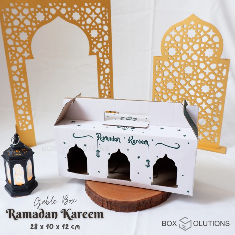 

gable box ramadan kareem / box hampers lebaran / box toples idul fitri - 28x10x12 cm