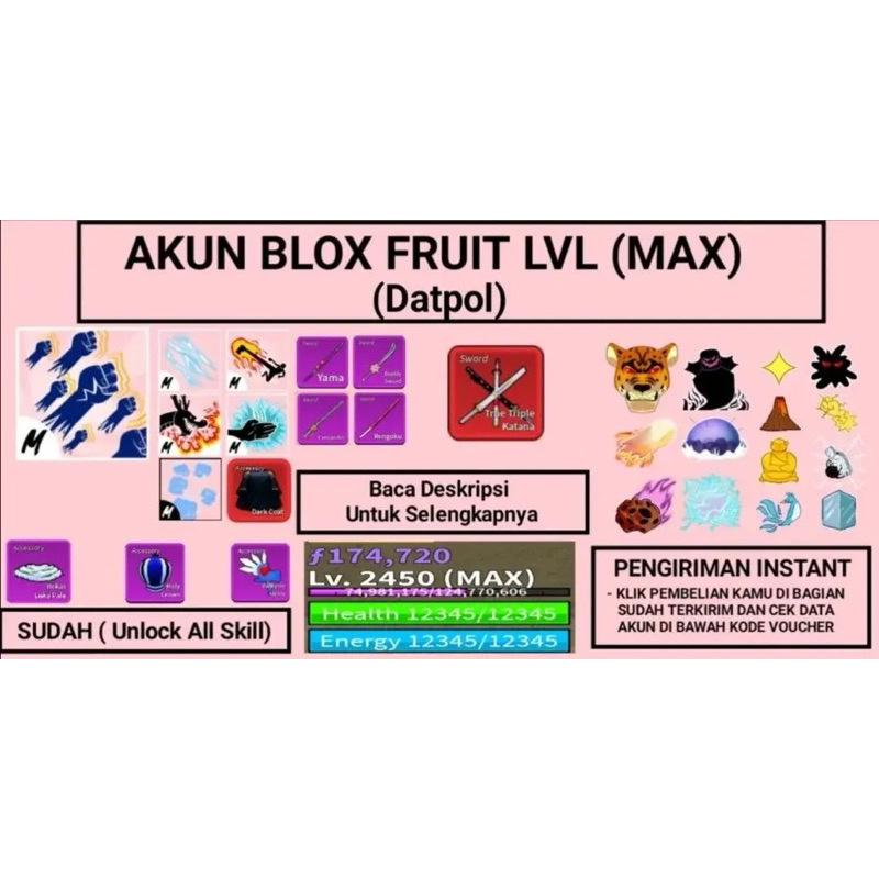 Akun Blox Fruit MURAH dan AMAN