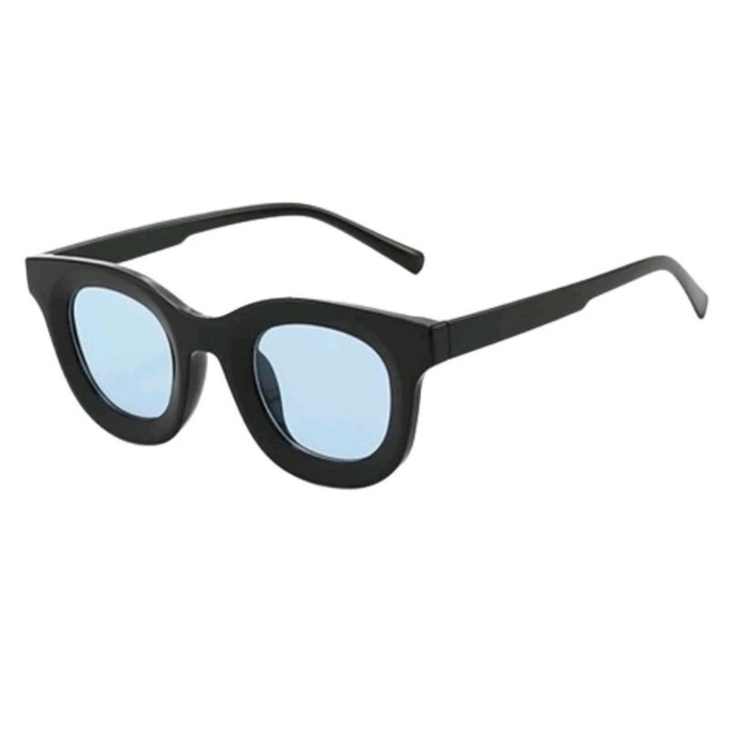 Edamshop - Kacamata 2021 Hitam UV400 Frame Bulat Boldie Sunglasses Retro Permen Cekung Bingkai Kecil Persegi Gaya Vintage Pria Wanita