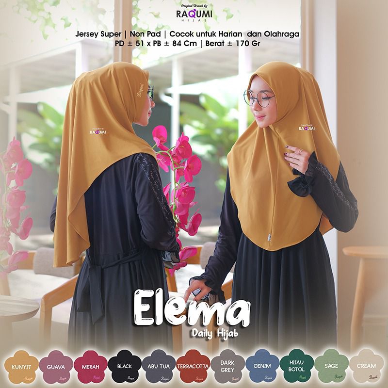 Hijab Instant Bahan Premium, Elema Hijab By Raqumi Solo