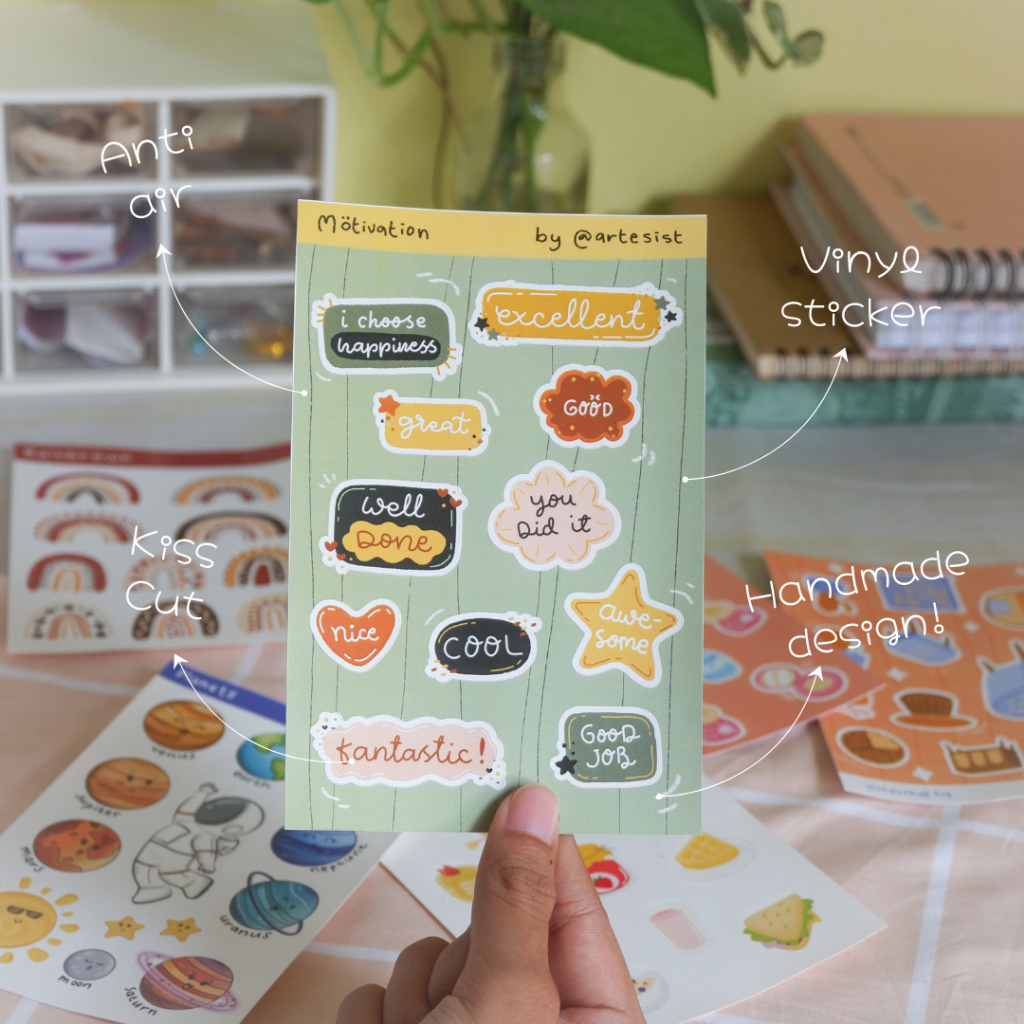 

ARTESIST - Motivation Sticker Sheet / Aesthetic Sticker / Cute Sticker / Vinyl Sticker / Waterproof Sticker / Jurnal Sticker / Stiker Lucu / Stiker Estetik / Dekorasi