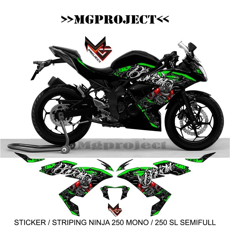 Striping Ninja Mono 250 SL Semifull / Stiker Motor Kawasaki Ninja 250 Mono SL / Sticker Ninja Mono 2