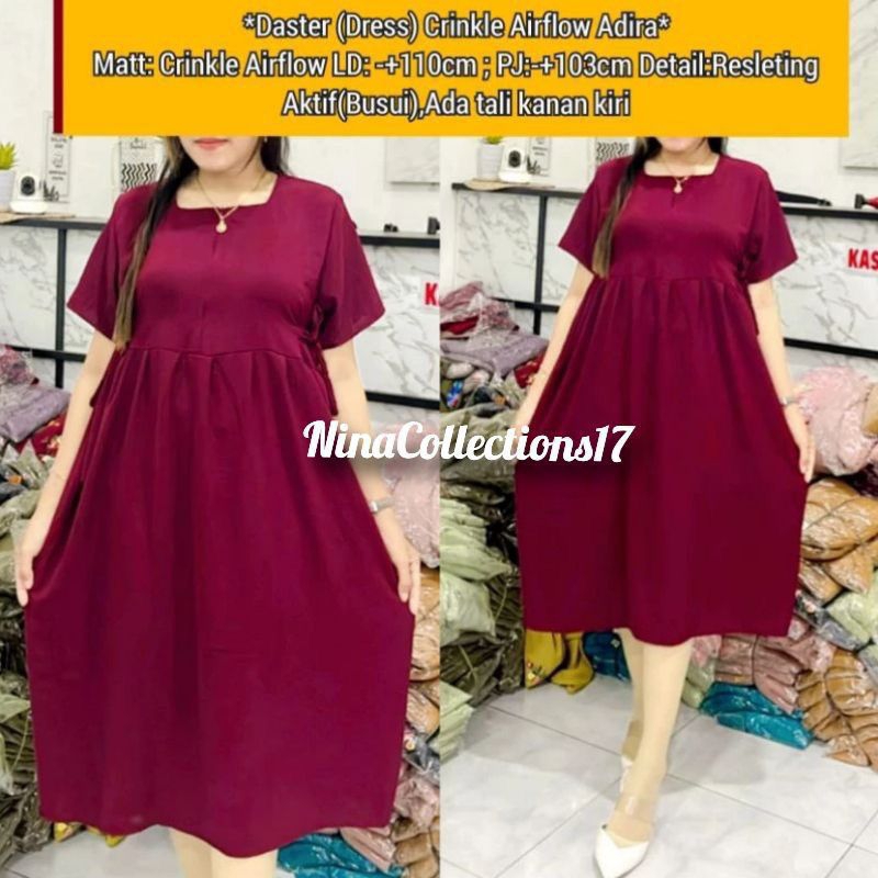 Daster Crinkle Airflow Adira / Daster Crinkle Airflow / Dress Crinkle  / Daster Crinkle Airflow Adir