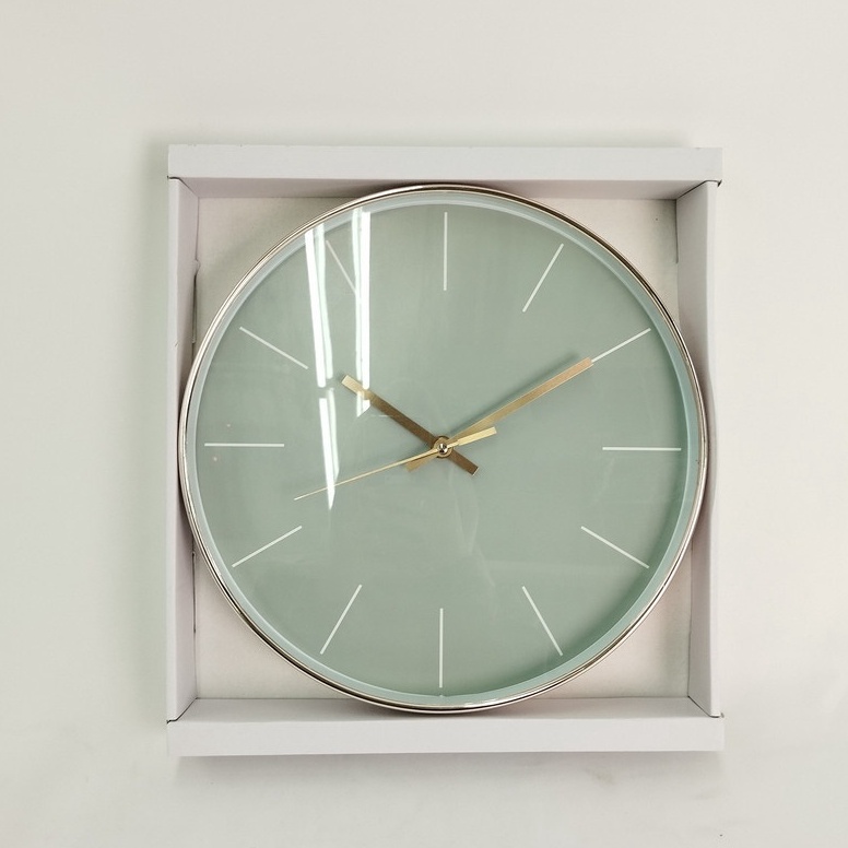 Terlaris Jam Dinding 3CM Bulat Besar Polos Sage Green Jam Dinding Aesthetic Creative Design Minimali