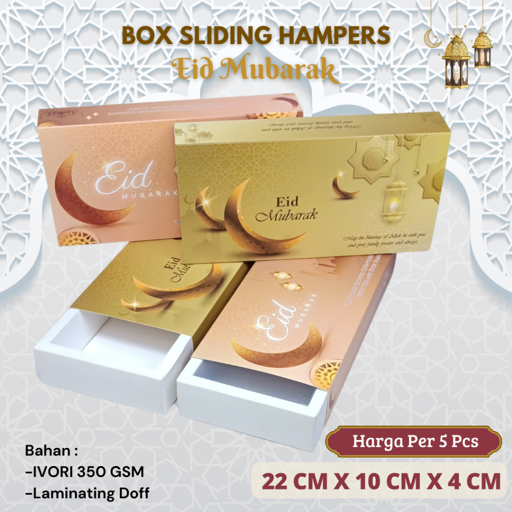 

BOX SLIDING IDUL FITRI BESAR ( 5 Pcs ) / SLIDING BOX / KEMASAN / HAMPERS / HIJAB / PACKAGING