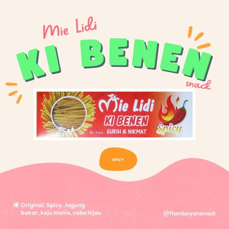 

Mie Lidi Murah Premium Ki Benen Spicy