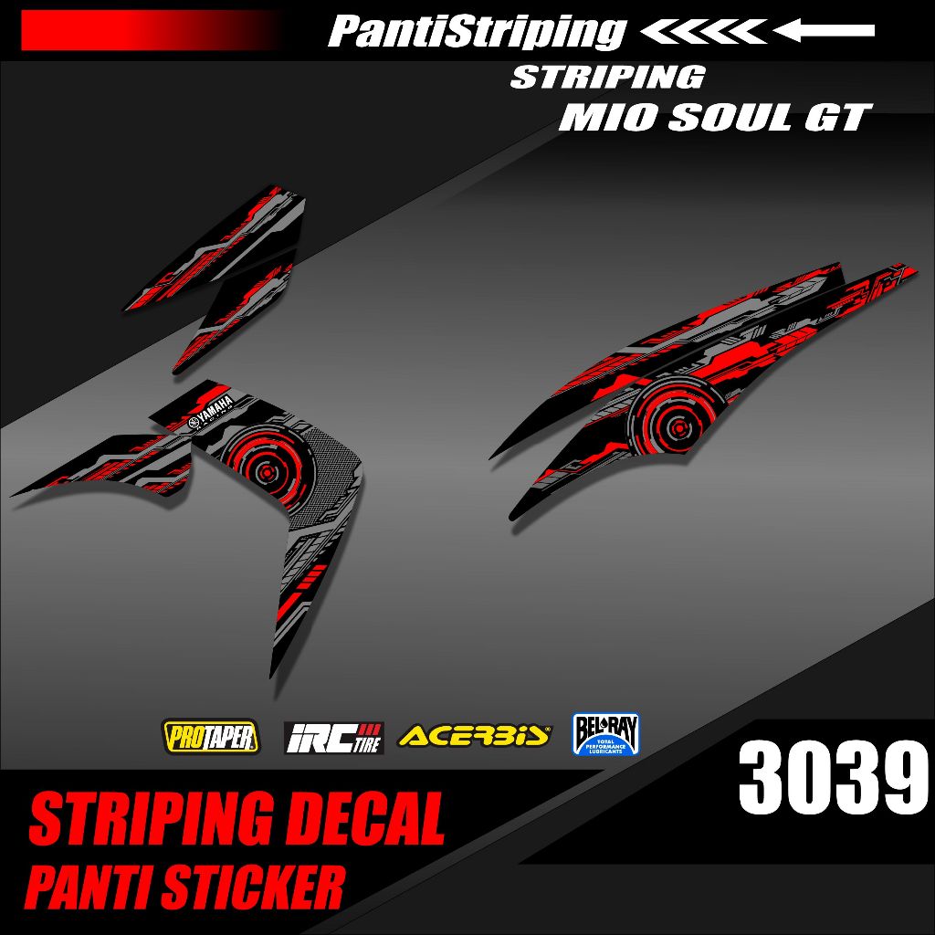 Striping Variasi List Mio Soul GT - Striping Sticker Mio Soul GT Desain