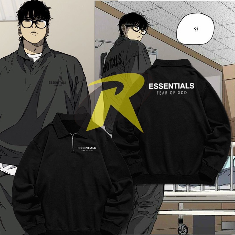 Jaket Half Zipper Halfzip Jayjo Essentials Fear Of God Wind Breaker Komik Korea