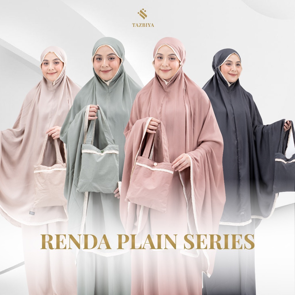 MUKENA TAZBIYA DEWASA PREMIUM JUMBO RENDA PLAIN