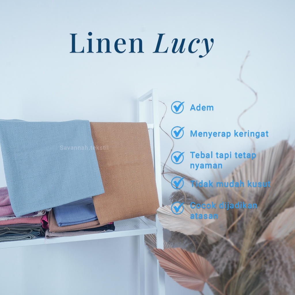 Bahan Kain Linen Lucy premium cotton rayon per Roll Lebar 150 kain tekstil Linen Lucy Roll (cotton+r