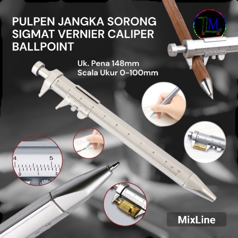 

Pulpen Jangka Sorong Sigmat Vernier Caliper Ballpoint Alat Ukur Pena