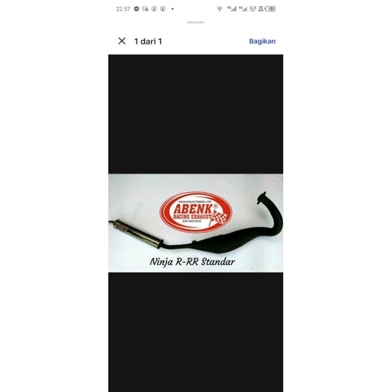 KNALPOT STANDAR RACING NINJA R & RR EXHAUST KAWASAKI NINJA MODEL STANDAR RACING