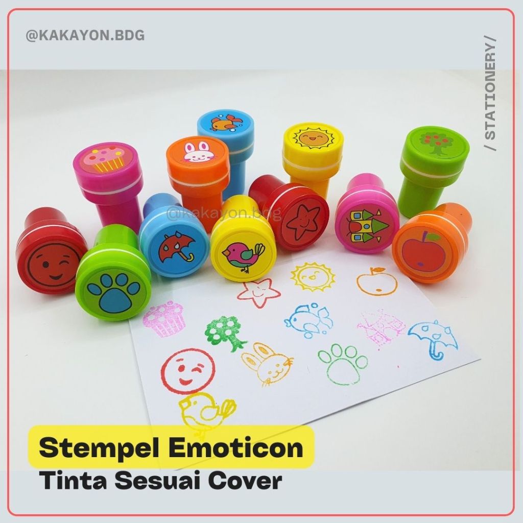 

Stempel Gambar Emoticon Tinta Warna Warni Sesuai Cover Cap / Cap Nilai