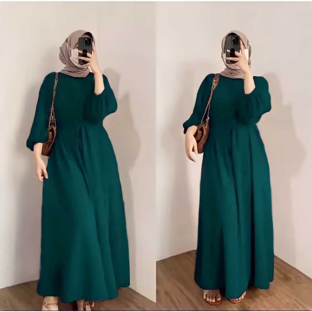 Baju Gamis Bahan Crinkle Airflow premium Gamis Polos Busui Ld 120