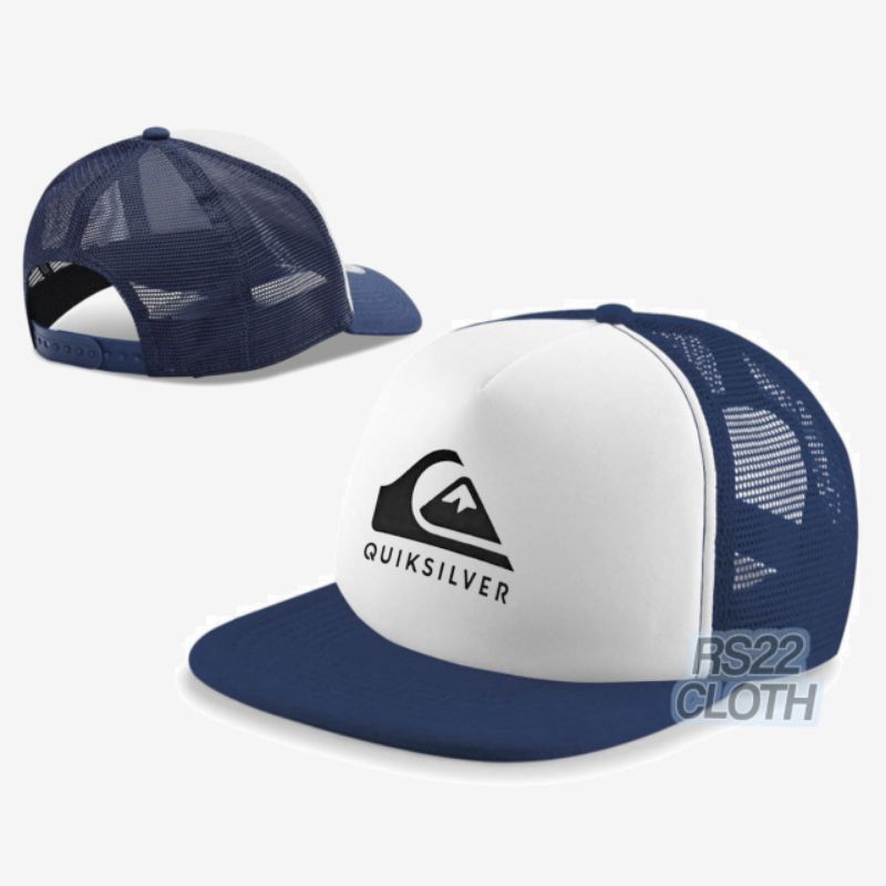 Topi jaring premium/Topi trucker snapback distro casual pria wanita surf logo QUIKSILVER