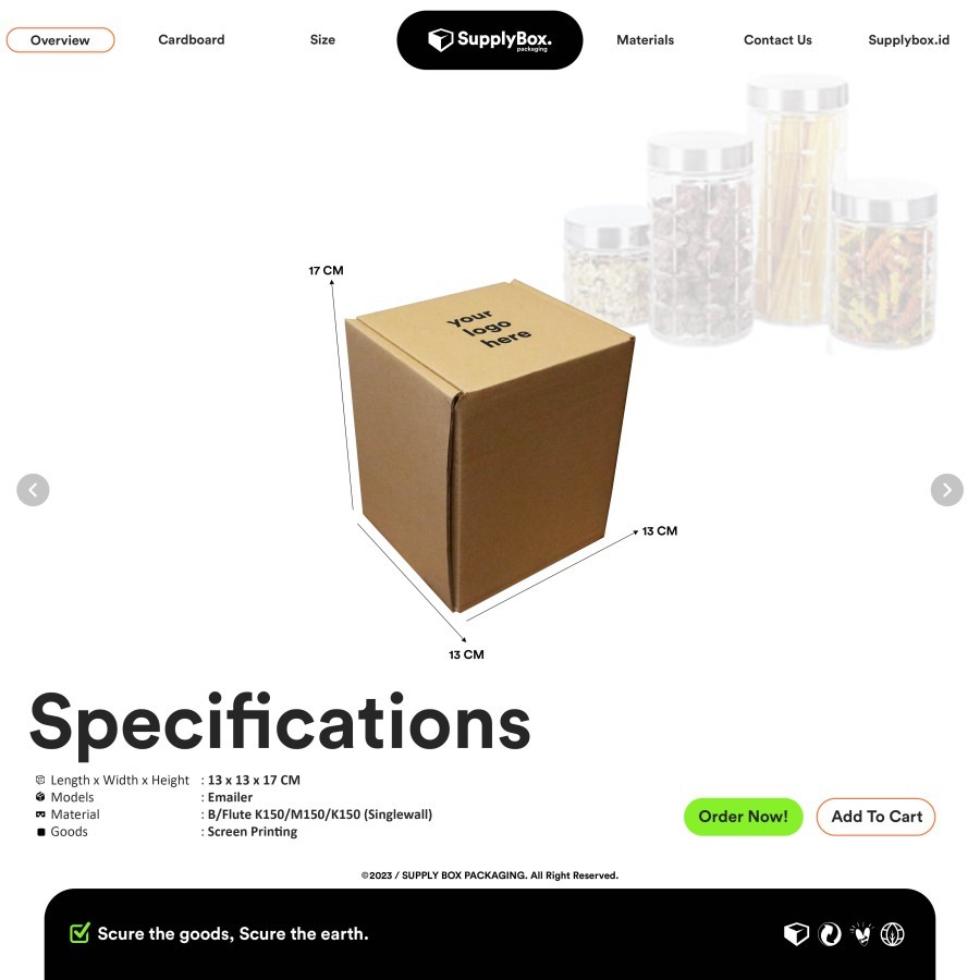 

KARDUS BOX PACKAGING PRINTING 13 x 13 x 17 CM | Kardus | Cardboard