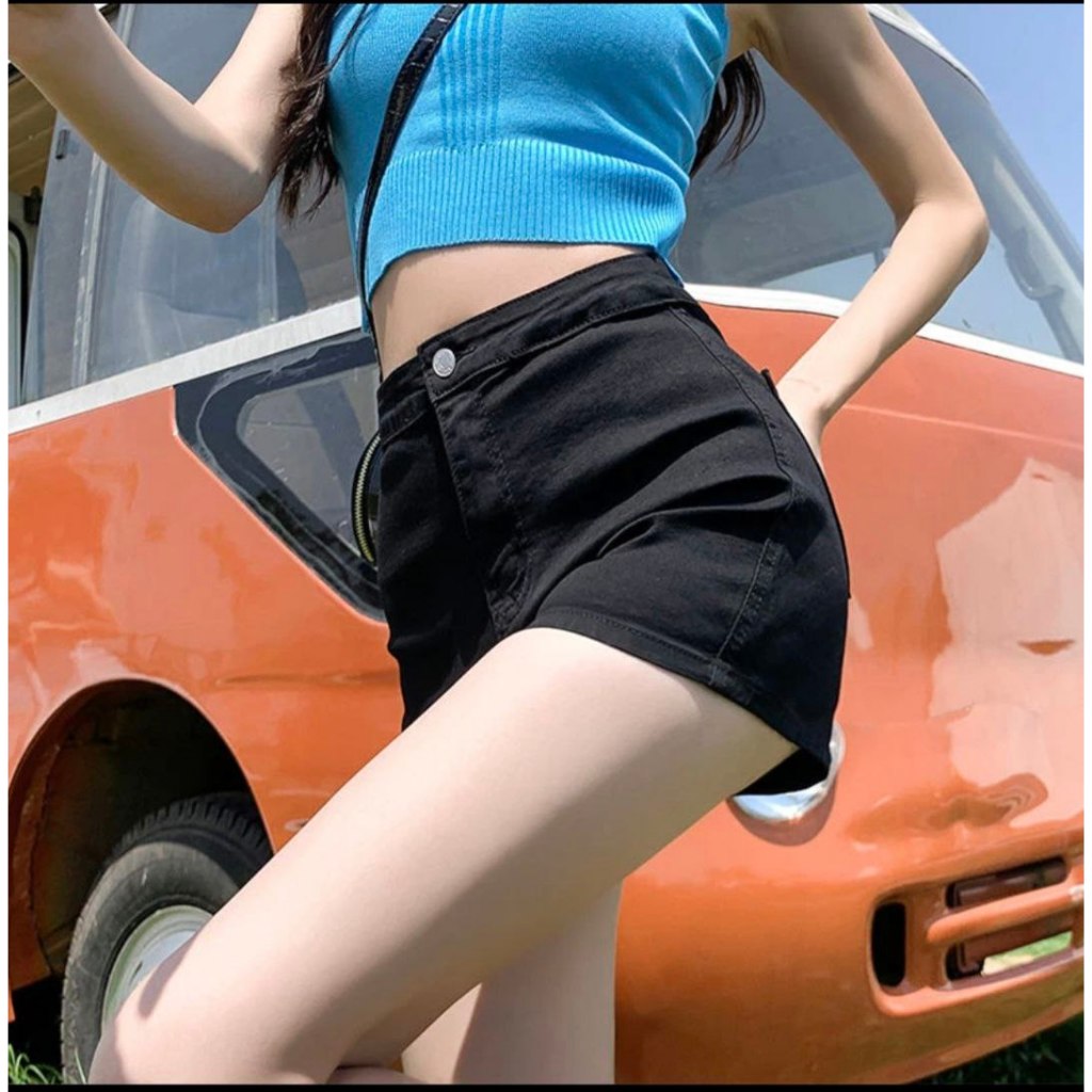 celana Pendek jeans stretch wanita hot pants korea kulot shorts pants jeans ketat pinggang tinggi