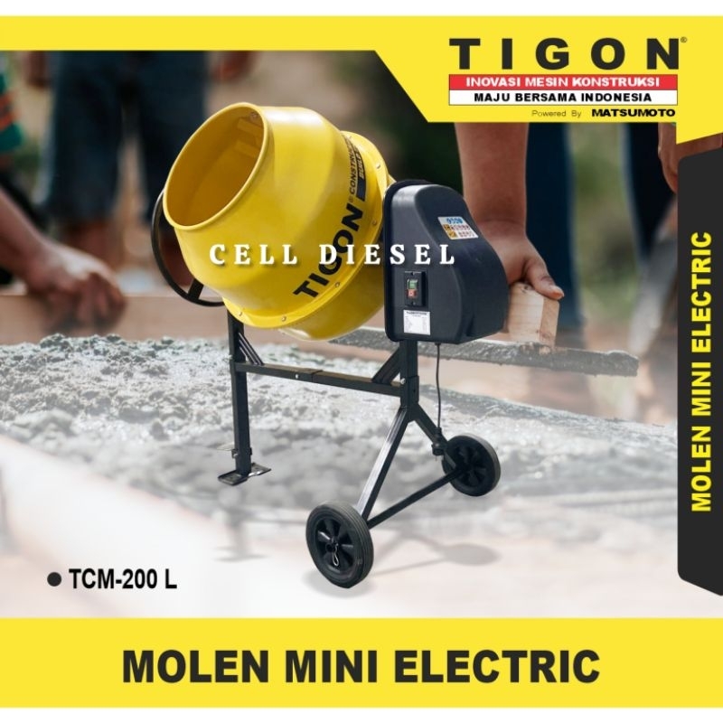 mesin molen mini TIGON Electrik 200 liter ORIGINAL