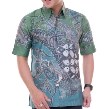 Batik Tulis Pria / Kemeja Batik Tulis Dewasa / Baju Kemeja Batik Tulis Pria Lengan Pendek Motif Terb