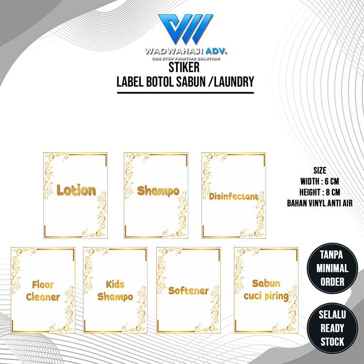 Stiker Label Botol | Stiker label Sabun, Sampo wadwahaji Bahan Vinyl Premium