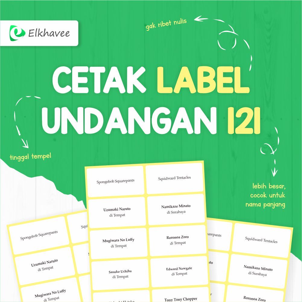 

Cetak / Print Sticker Label Nama Undangan / Label 121