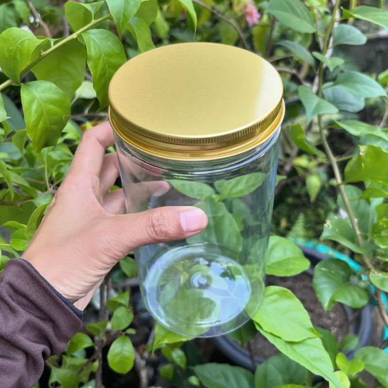 Toples Tinggi 17cm Tutup Gold Alumunium Diameter 9cm