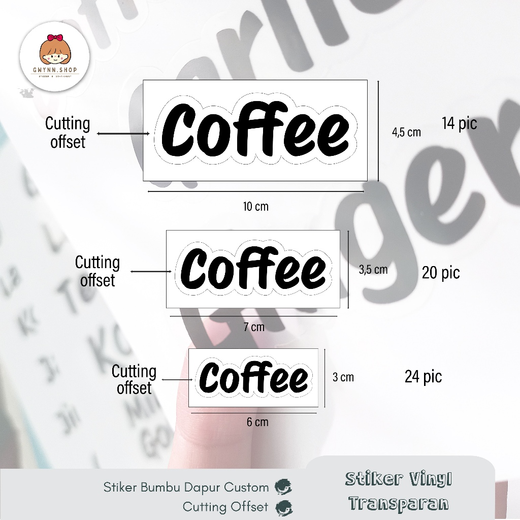 

Sticker Bumbu Dapur Vinyl Transparant Custom