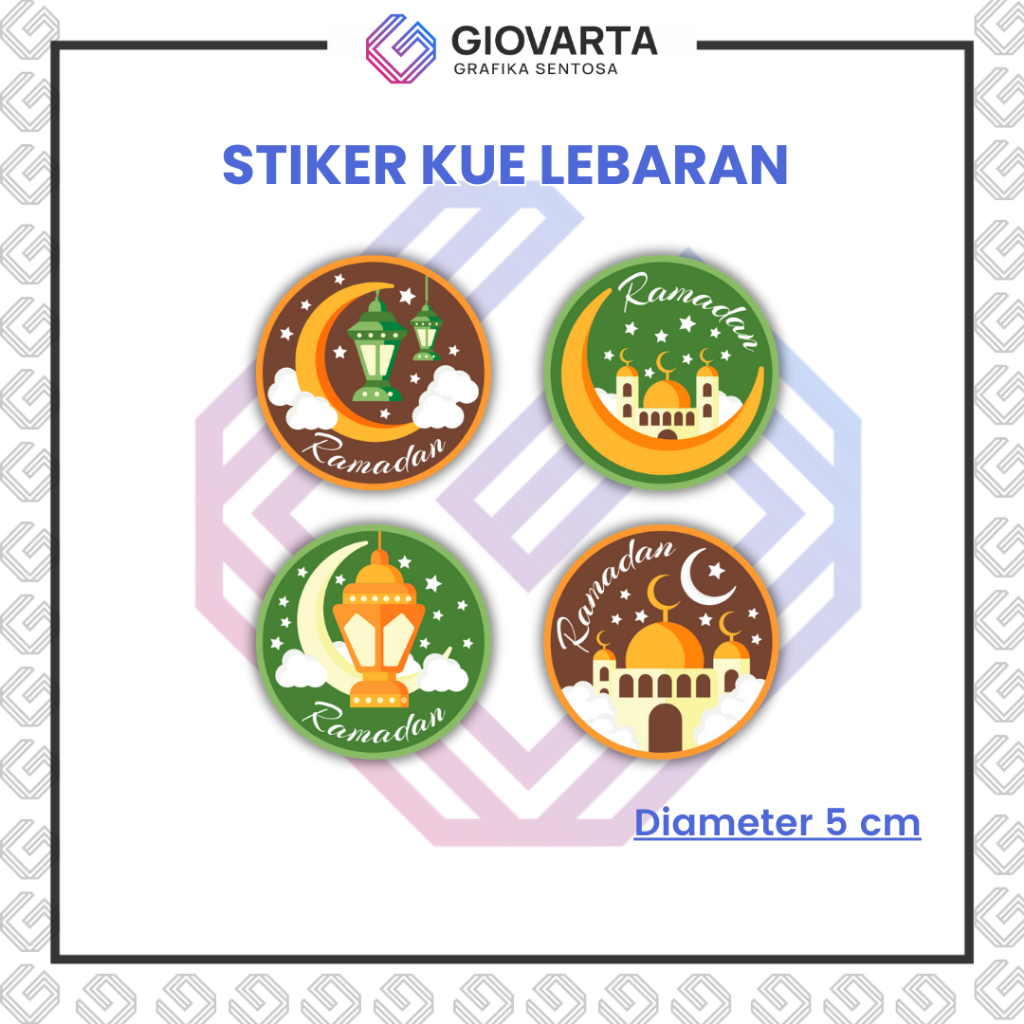 STIKER KUE LEBARAN / STIKER BULAT / STIKER KUE RAMADHAN / STIKER MURAH / STIKER LABEL