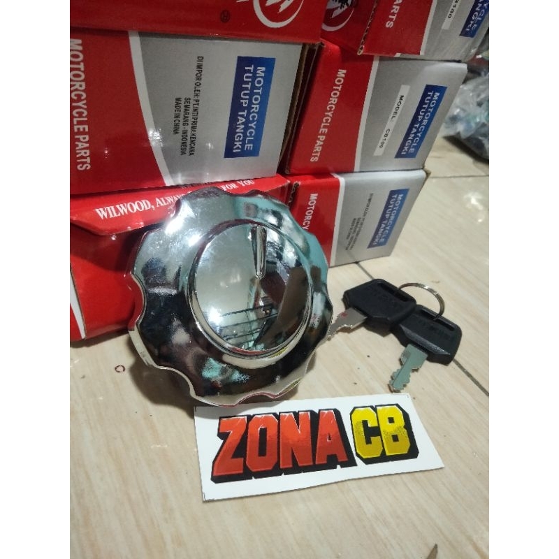 tutup tangki cb100 cb125 motif bunga / tutup tangki cb murah chrome original import