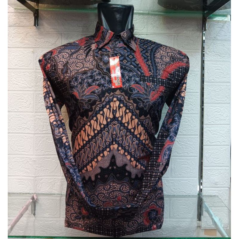 Agen Grosir Batik Jakarta,Kemeja Baju Batik Pria Lengan Panjang Katun 40s Premium Full Furing Keren 