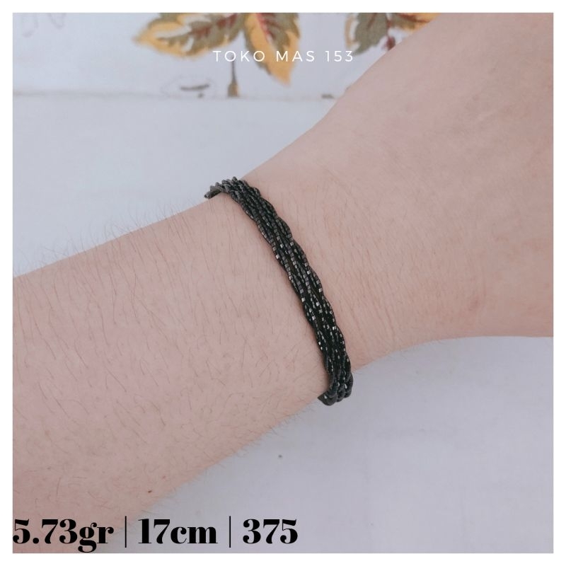 WAJIB TANYA STOK Realpict Gelang Coker Emas Hitam Kadar 375