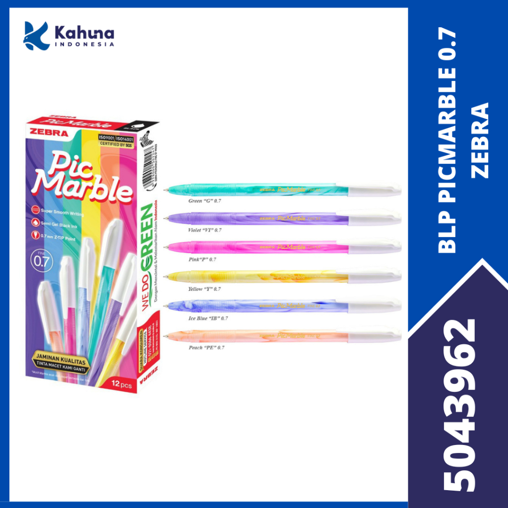 

BALLPOINT | BOLPEN | PULPEN ZEBRA PICMARBLE 0.7 WARNA-WARNI (1PAK)