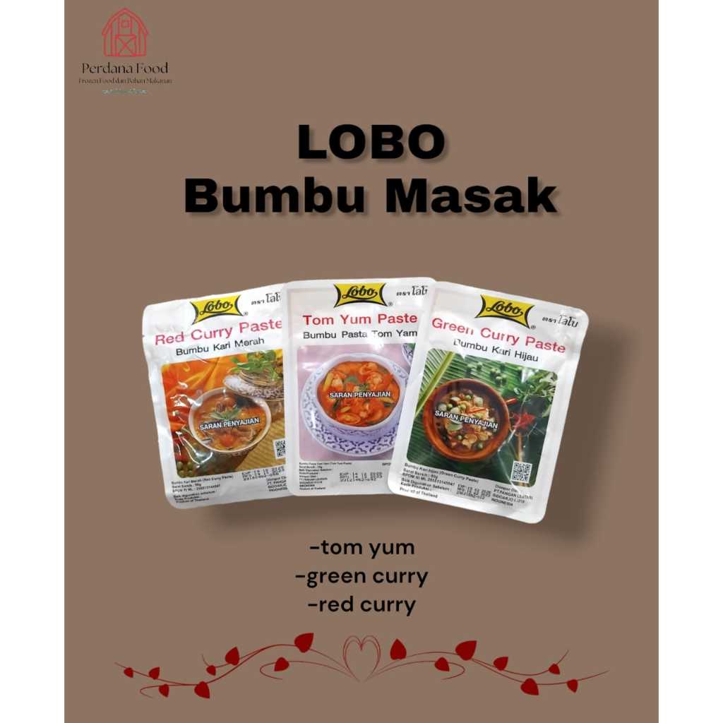 

LOBO Bumbu Tom Yum Tomyum Tomyam Kari Green Red Curry Paste Ala Thailand Instant