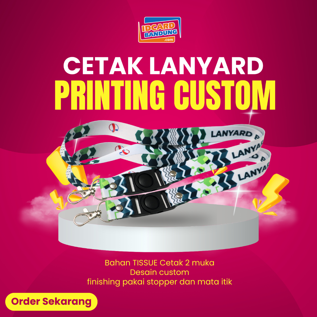 

JASA CETAK TALI LANYARD 2cm CUSTOM SUBLIM PRINT NAME TAG ID