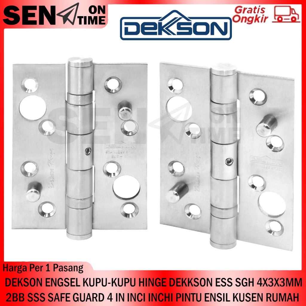 ESS SGH 4X3X3MM 2BB SSS DEKSON ENGSEL KUPU-KUPU HINGE DEKKSON SAFE GUARD 4 IN INCI INCH INCHI PINTU ENSIL KUSEN RUMAH ENCEL JENDELA KAYU ALUMINIUM STAINLESS STEEL DEKSON KROM CROM KUAT ANTI KARAT CHROME STENLIS ENGSIL STAINLES ALUMUNIUM ALUMINIUM ALMUNIUM